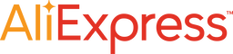 AliExpress logo with orange and red text featuring star detail above i