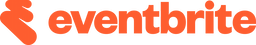 Bright orange Eventbrite logo with stylized “e” icon and bold lowercase text.